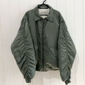 Topshop Bomber Jacket Coat  Reversible Puffer size 10  Green Cream